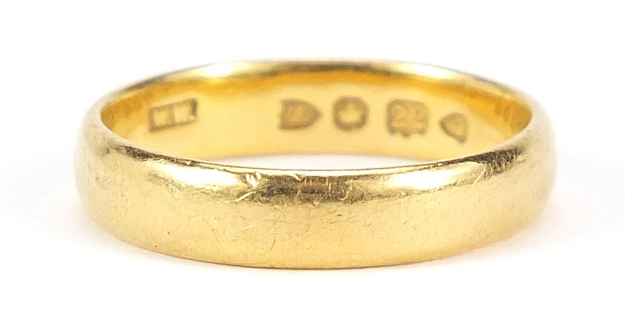 Victorian 22ct gold wedding band, London 1893, size N, 4.3g - this lot is sold without buyer's