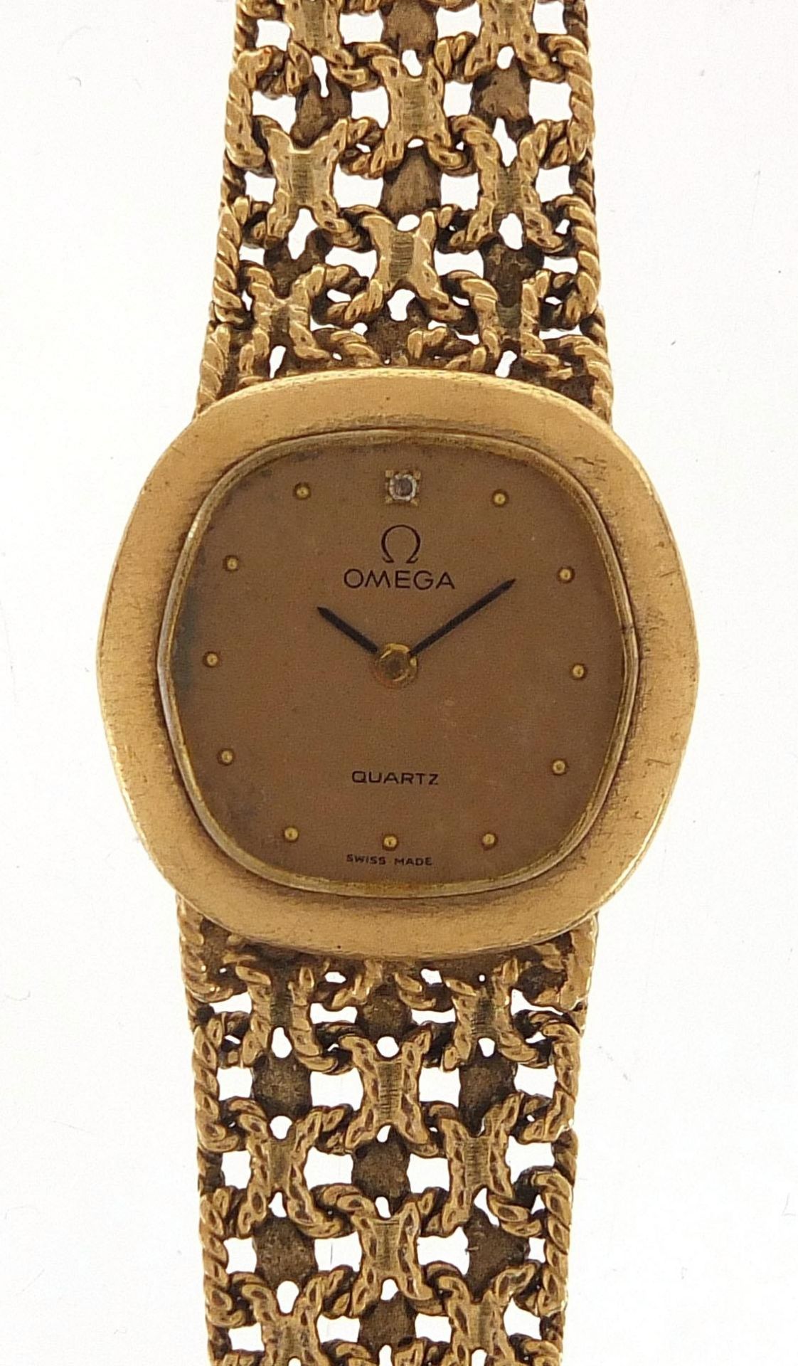 Omega, ladies 9ct gold wristwatch with 9ct gold strap, the case 18mm wide, 36.0g - this lot is - Image 2 of 10