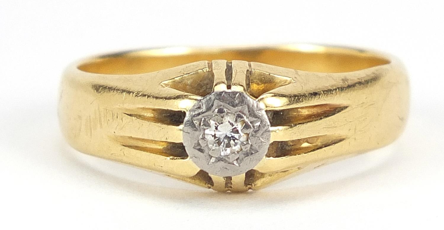 18ct gold diamond solitaire ring, London 1966, size U, 7.8g - this lot is sold without buyer's