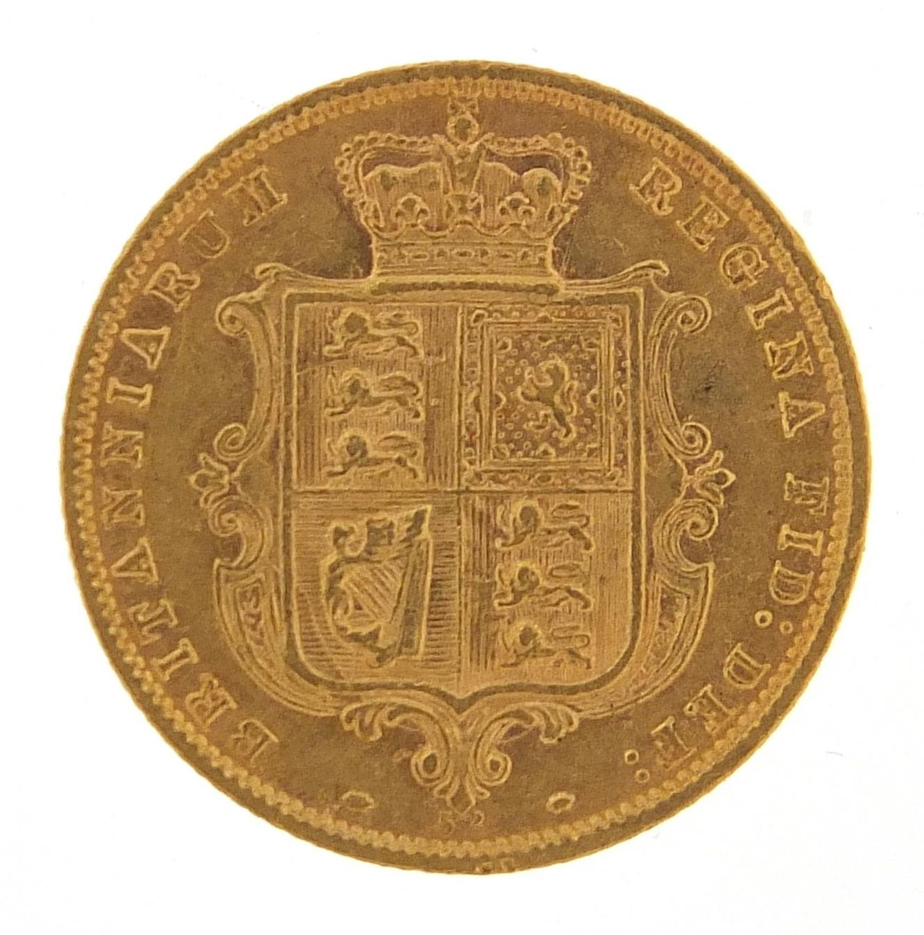 Queen Victoria Young Head 1877 gold shield back half sovereign - this lot is sold without buyer's