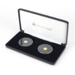 World War II 24ct gold proof coin pair by The Jubilee mint with box and certificate, edition limit