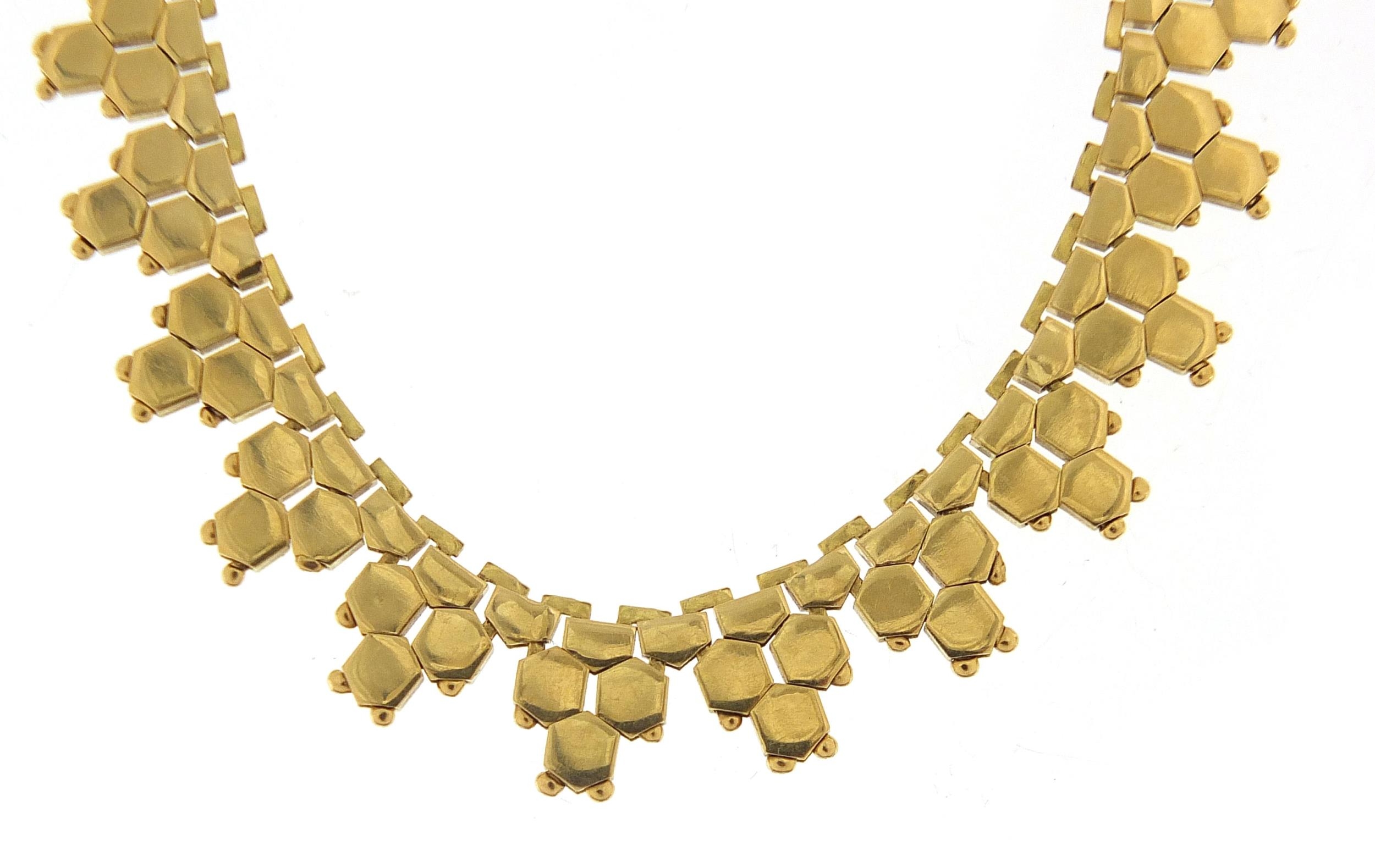 Stylish 18ct gold necklace, 44cm in length, 34.7g - this lot is sold without buyer's premium - Image 2 of 4