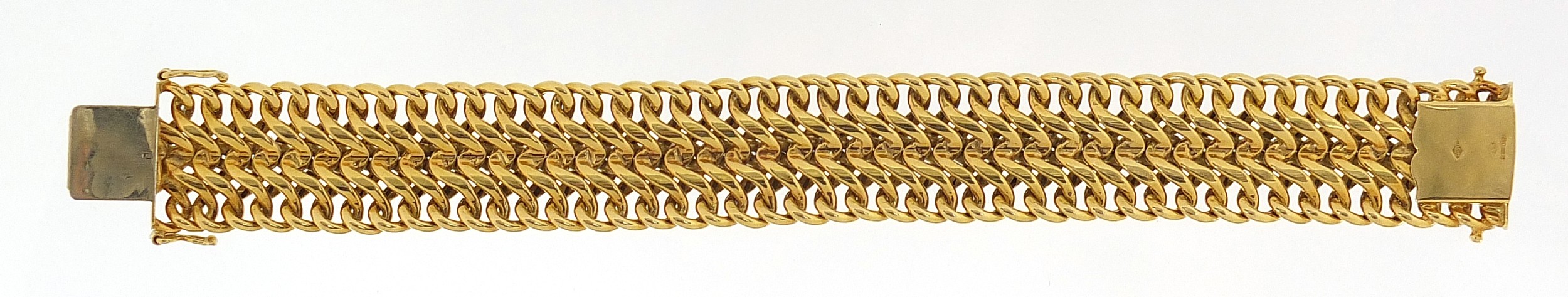 Heavy 18ct gold multi link bracelet, 18cm in length, 53.7g - this lot is sold without buyer's - Image 3 of 4