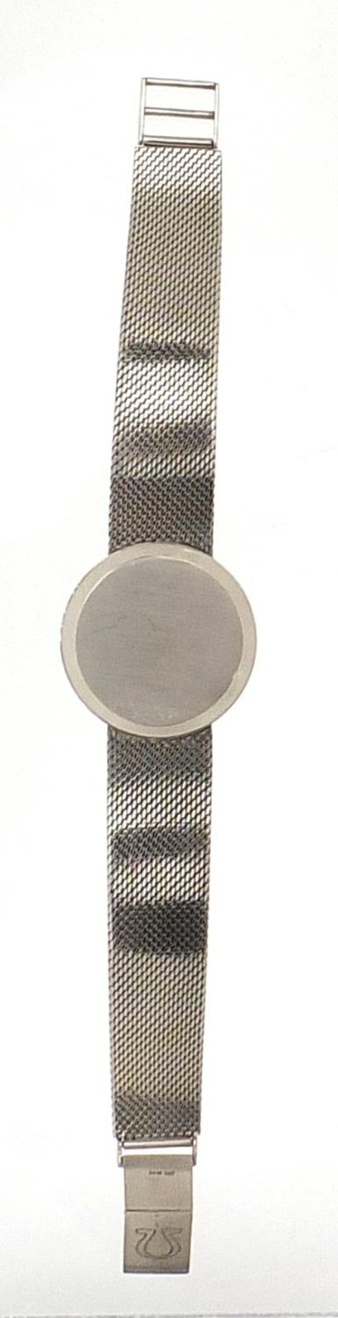 Omega, gentlemen's 18ct white gold Omega Geneve wristwatch with diamond set bezel and 18ct white - Image 4 of 5