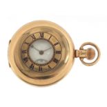 Coventry Astral, gentlemen's 9ct gold half hunter pocket watch with Rotherham District Golf Club