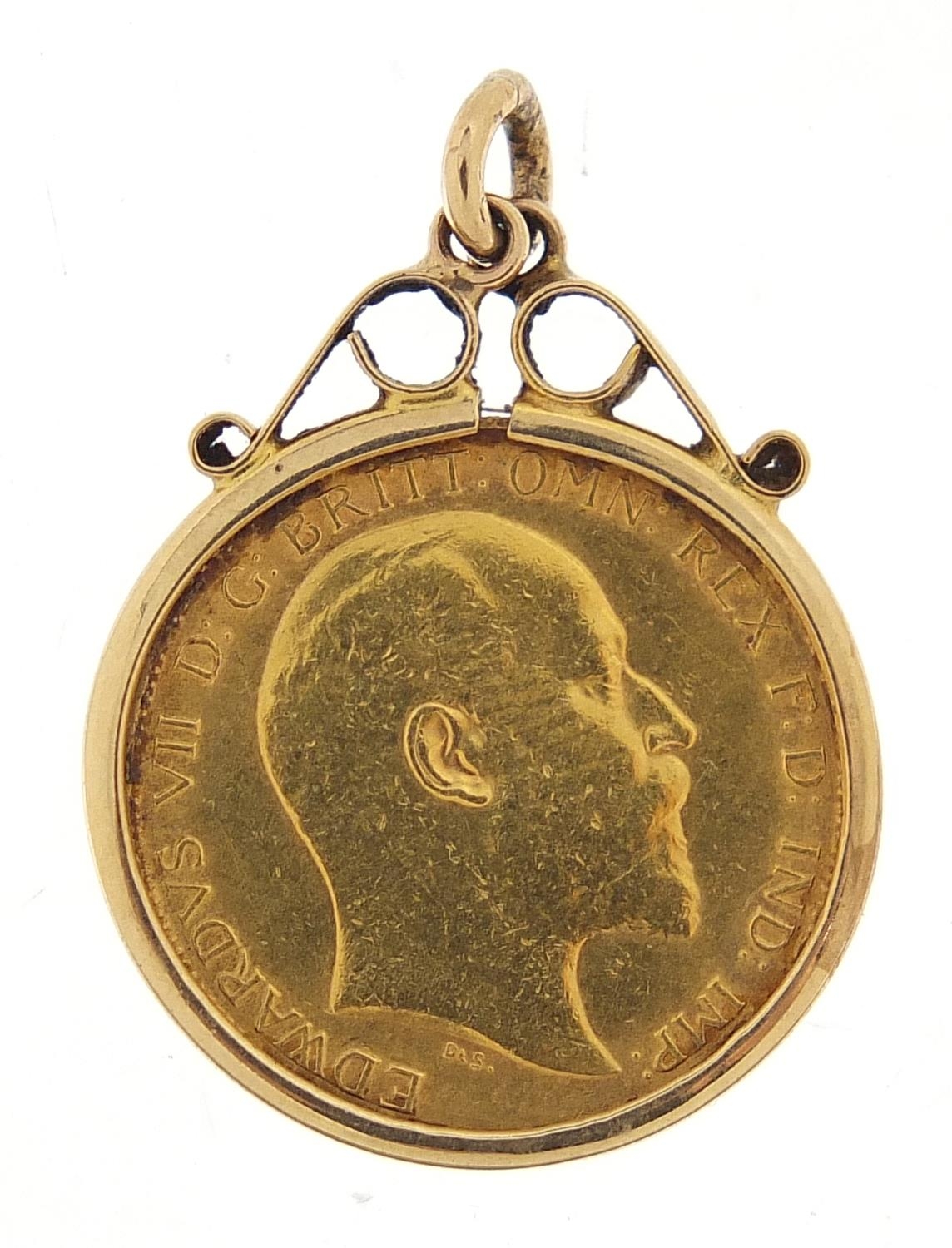 Edward VII 1907 gold half sovereign with 9ct gold pendant mount, 5.2g - this lot is sold without - Image 2 of 3