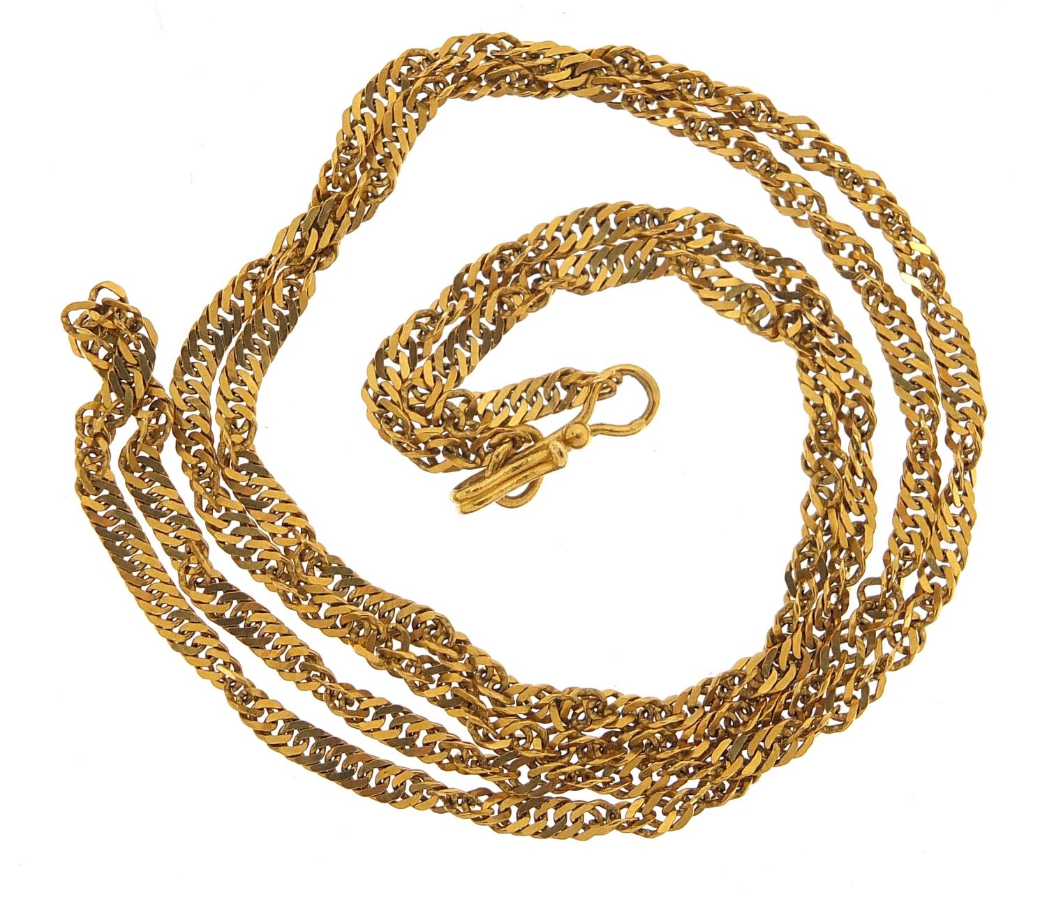 22ct gold multi link necklace, 64cm in length, 13.2g - this lot is sold without buyer's premium - Image 2 of 2