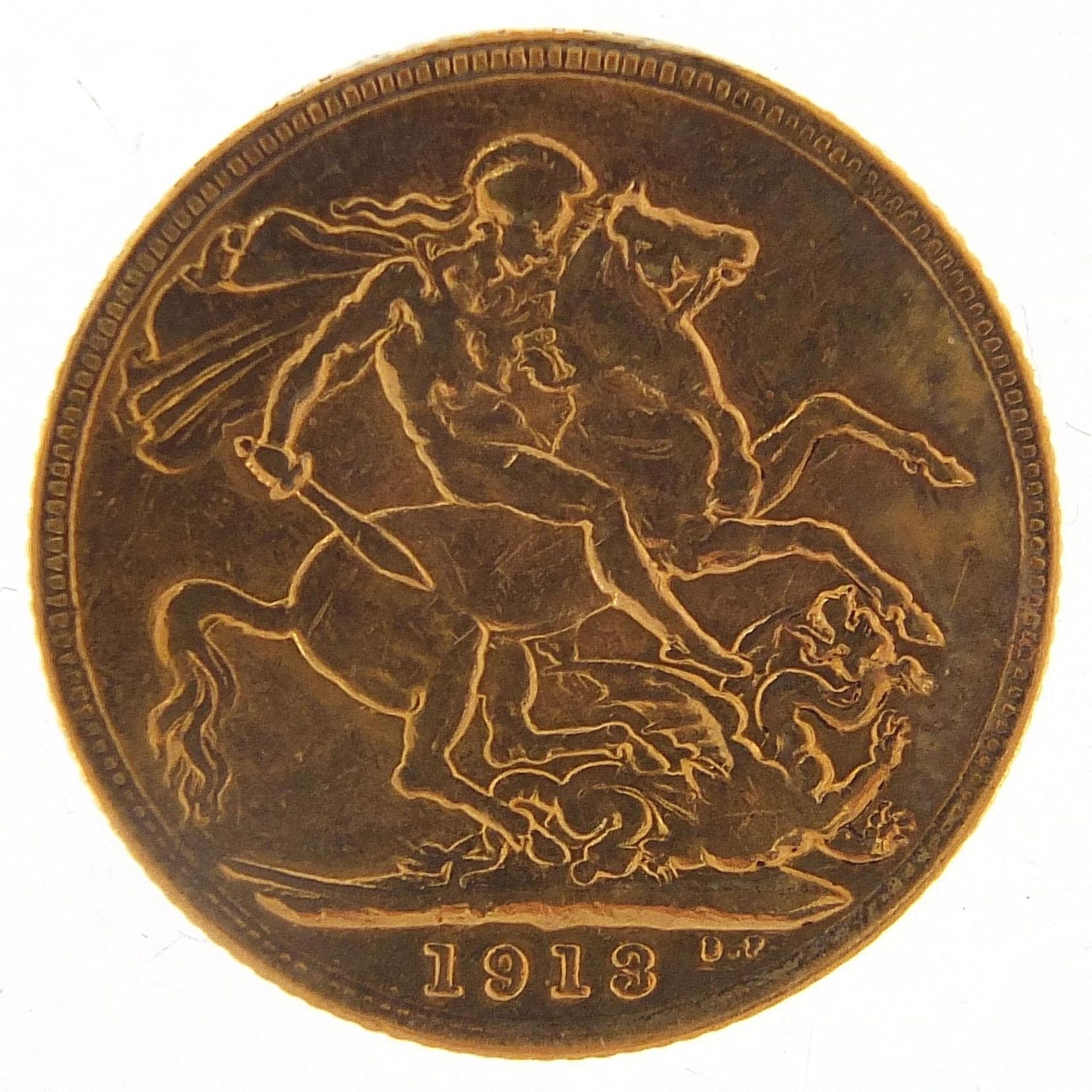 George V 1913 gold sovereign - this lot is sold without buyer's premium