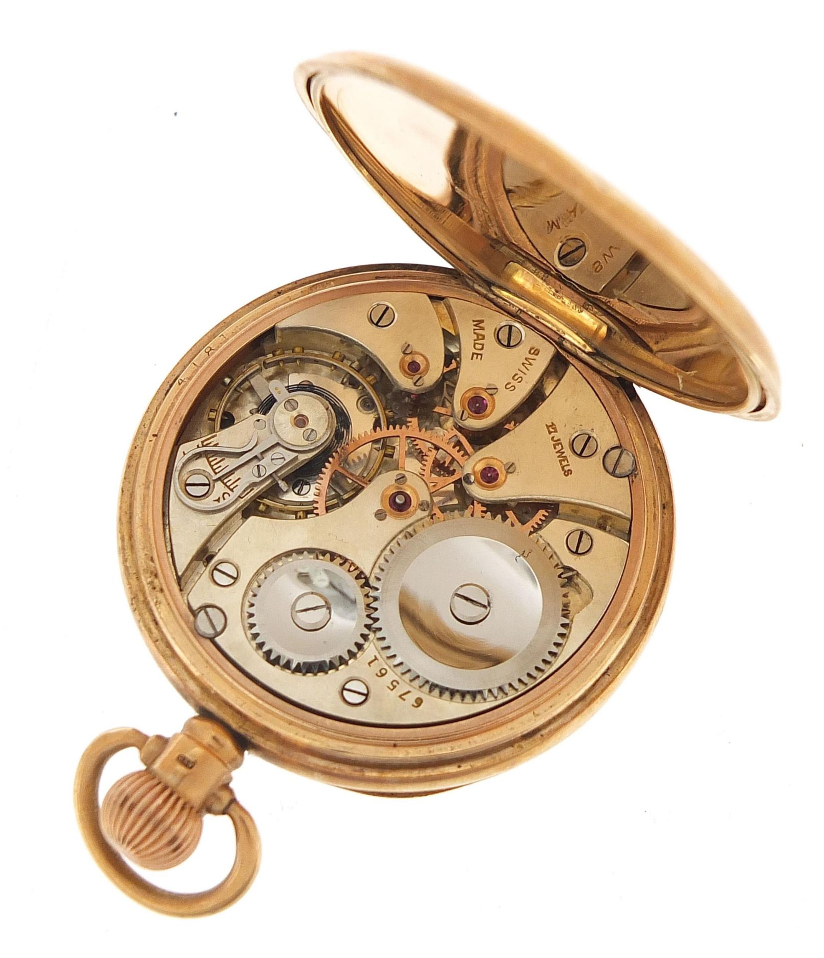 Record, gentlemen's 9ct gold open face pocket watch, the movement numbered 67561, the case dated - Image 2 of 7