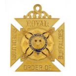 9ct gold and enamel RAOB medal awarded to Primo Edgar Stevens, Colonel Palmer Lodge, hallmarked