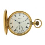 Waltham, gentlemen's 18ct gold full hunter pocket watch, the movement numbered 17613458, the case