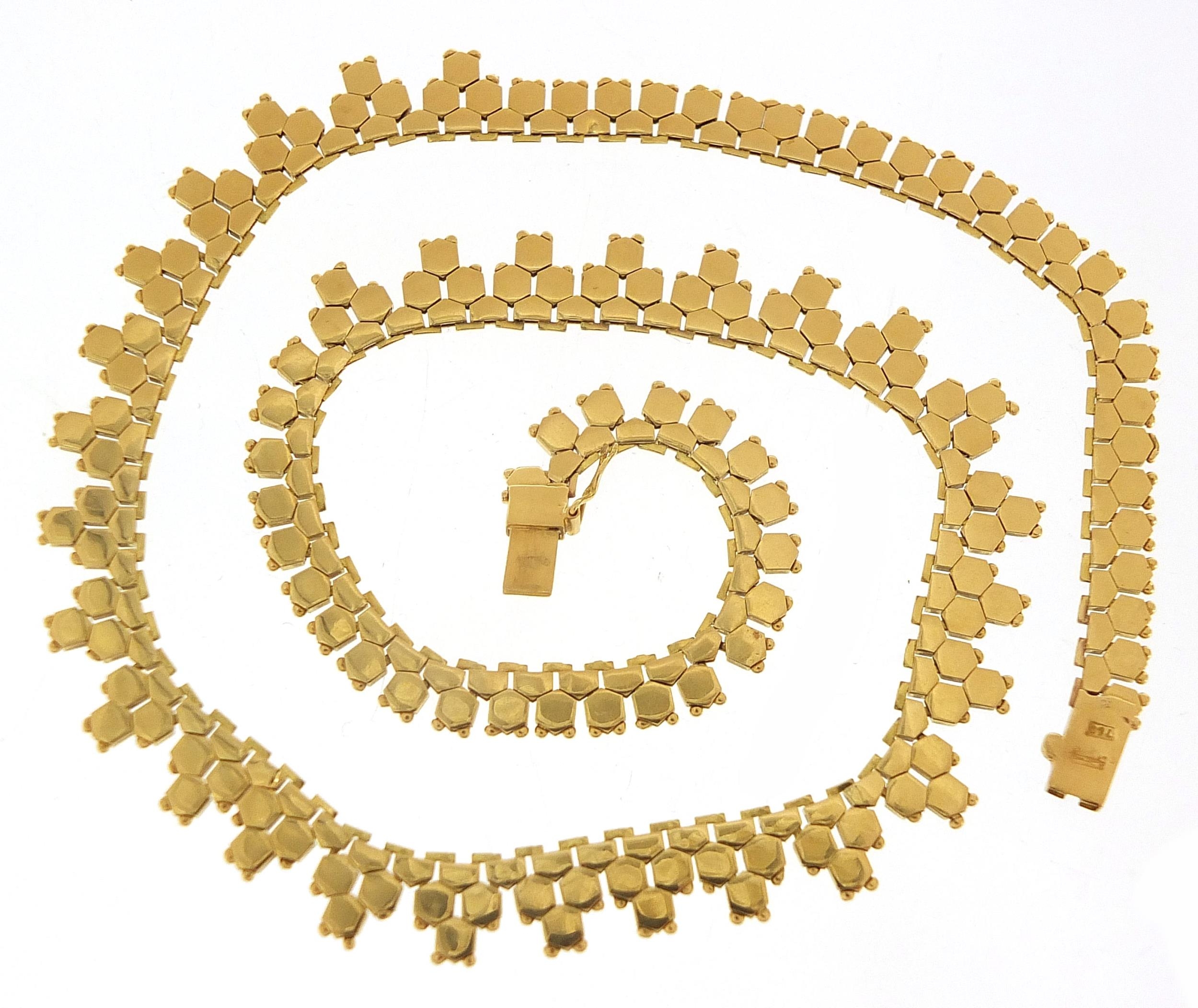 Stylish 18ct gold necklace, 44cm in length, 34.7g - this lot is sold without buyer's premium - Image 3 of 4