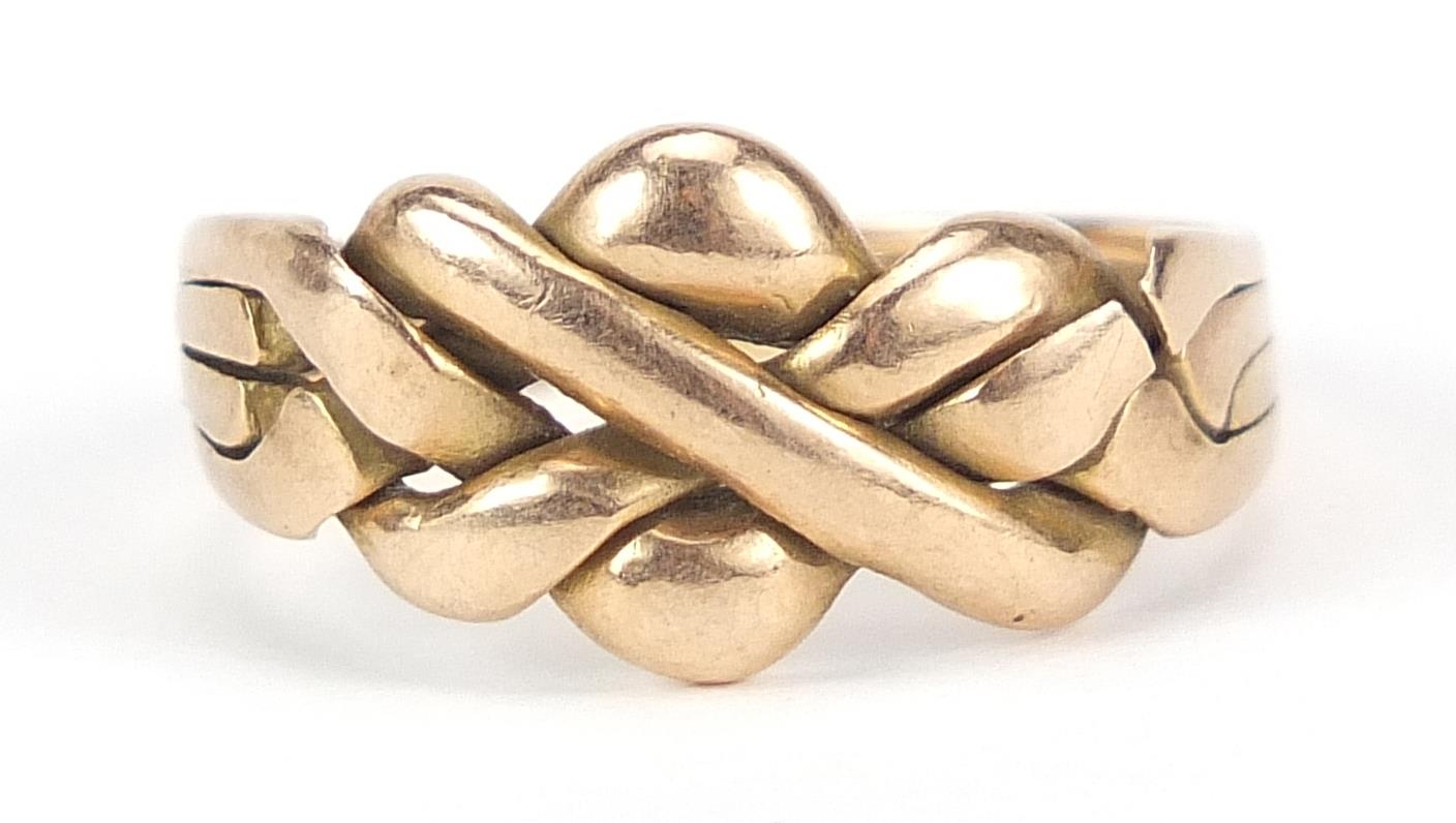 Unmarked gold knot design ring, size N/O, 3.6g - this lot is sold without buyer's premium