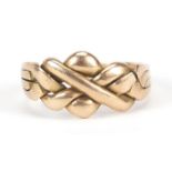 Unmarked gold knot design ring, size N/O, 3.6g - this lot is sold without buyer's premium