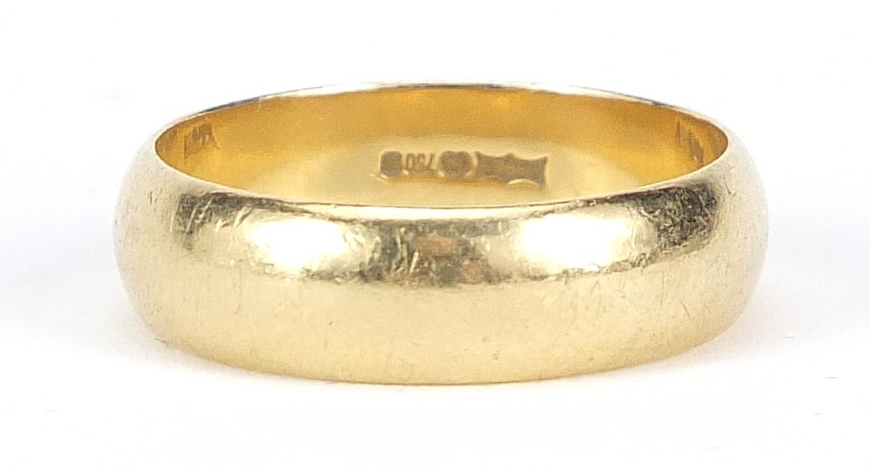 18ct gold wedding band by B Bros, size R, 6.8g - this lot is sold without buyer's premium
