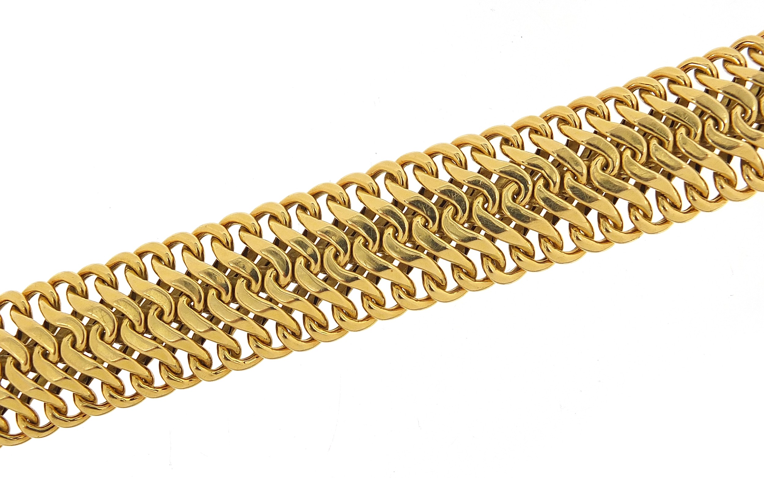 Heavy 18ct gold multi link bracelet, 18cm in length, 53.7g - this lot is sold without buyer's