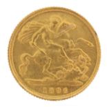 Queen Victoria 1896 gold half sovereign, - this lot is sold without buyer's premium