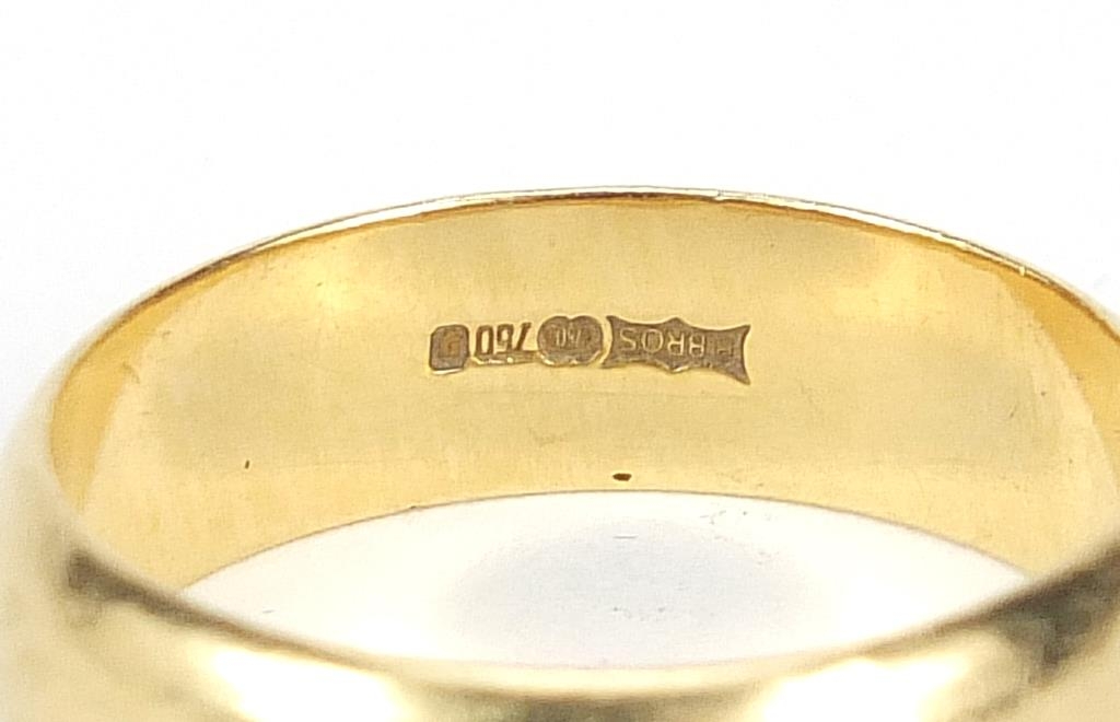 18ct gold wedding band by B Bros, size R, 6.8g - this lot is sold without buyer's premium - Image 5 of 5