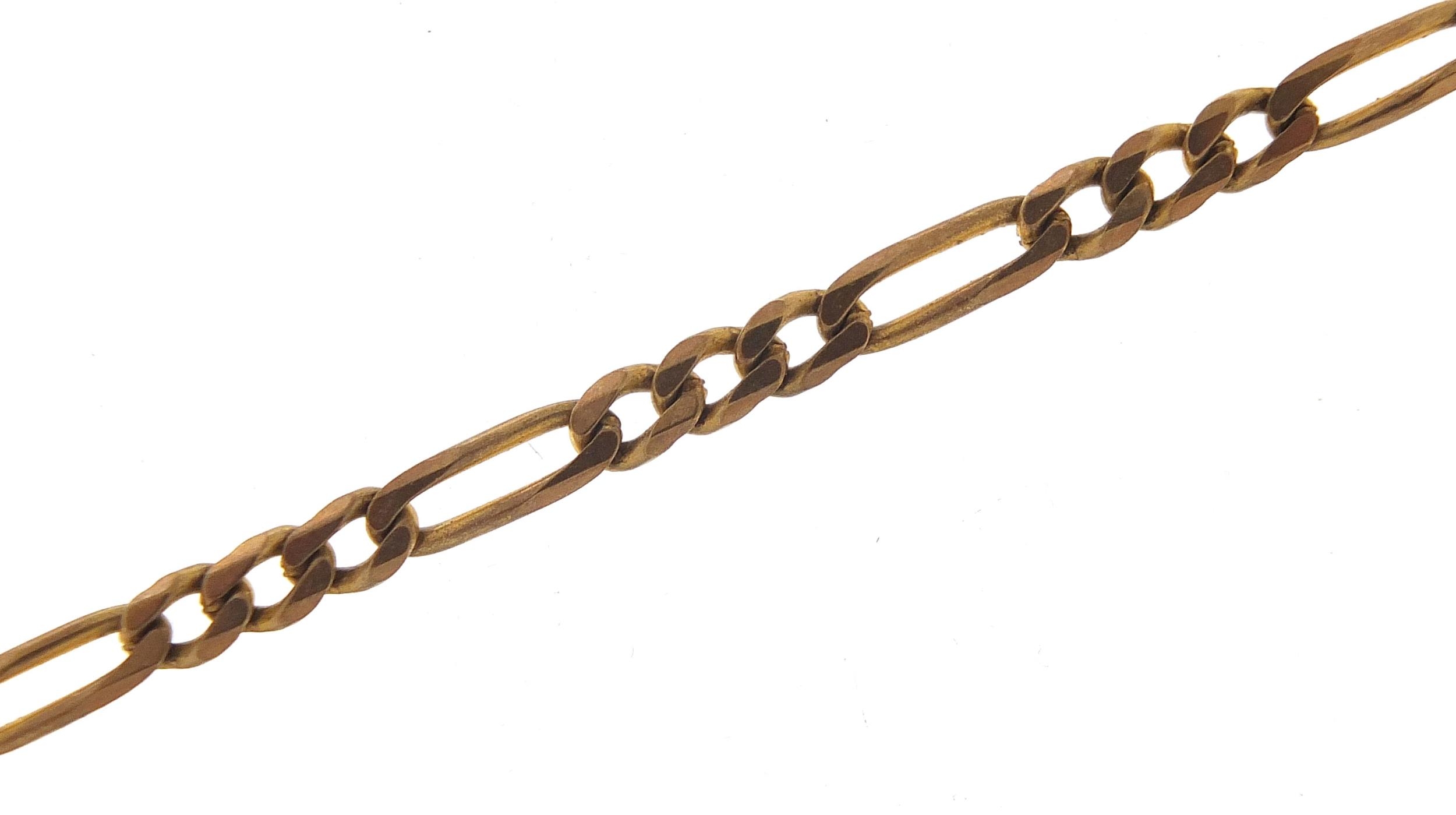 9ct gold Figaro link necklace, 60cm in length, 18.4g - this lot is sold without buyer's premium