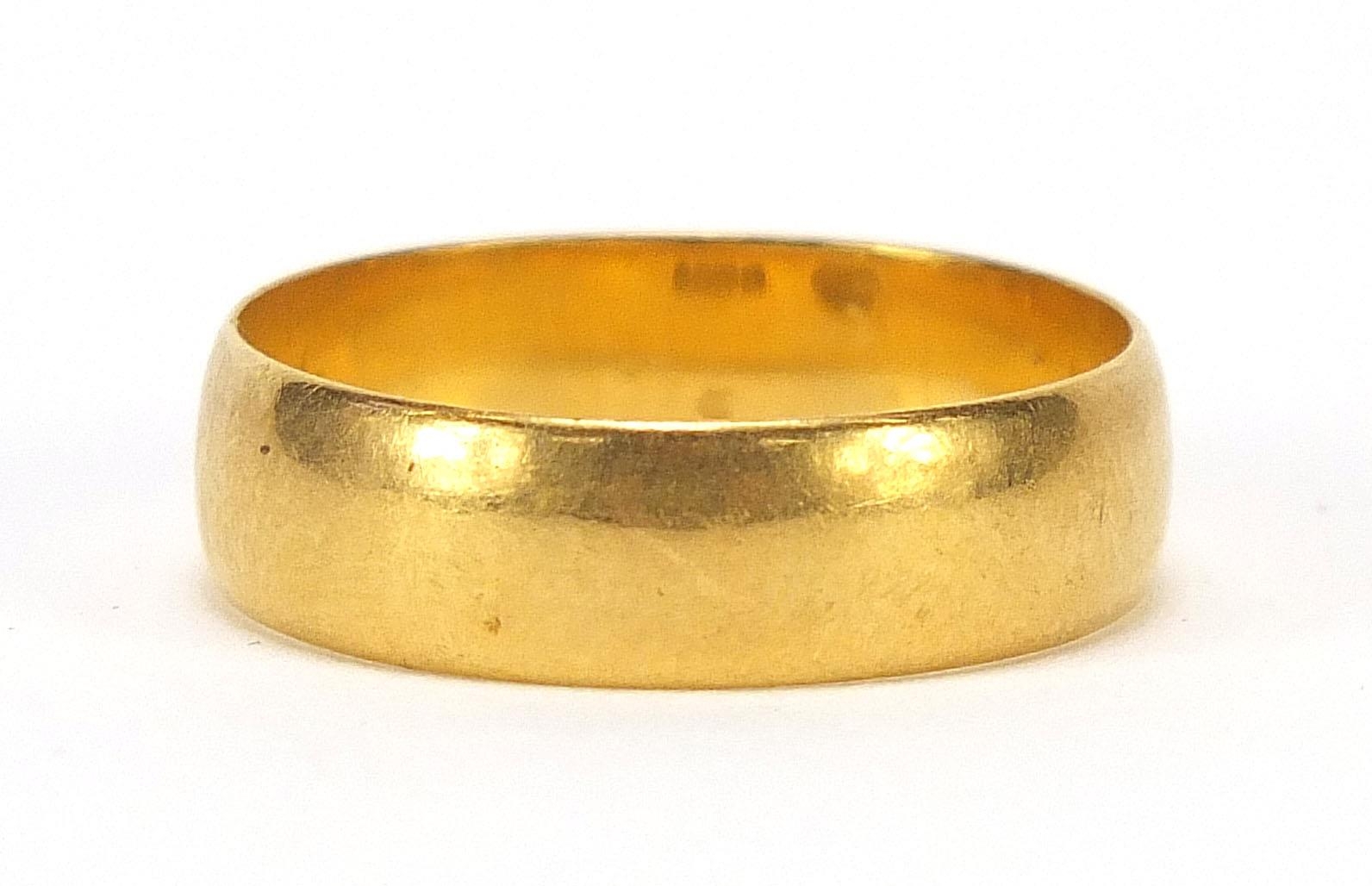 22ct gold wedding band, London 1973, size O, 4.0g - this lot is sold without buyer's premium