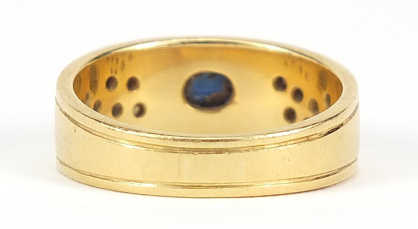 Unmarked gold sapphire and diamond ring, (tests as 15ct gold +) size S, 9.5g - this lot is sold - Image 3 of 4