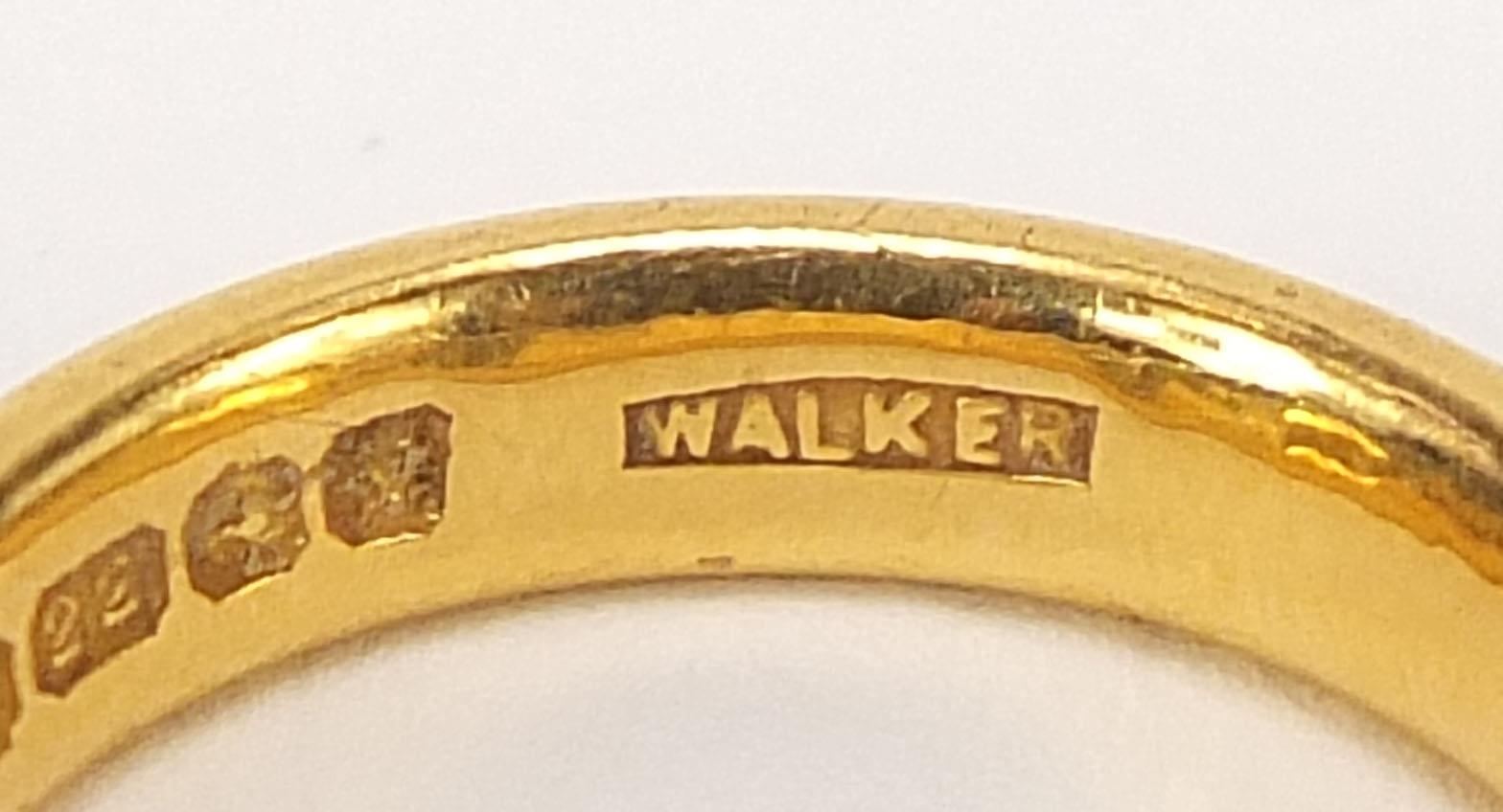 George V 22ct gold wedding band, Birmingham 1923, size J/K, 6.5g - this lot is sold without buyer' - Image 5 of 5