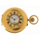 18ct gold gentlemen's half hunter pocket watch the movement numbered 99120, the case hallmarked