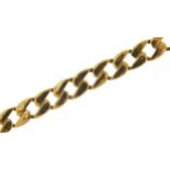 18ct gold flattened curb link bracelet, 18cm in length, 14.2g - this lot is sold without buyer's