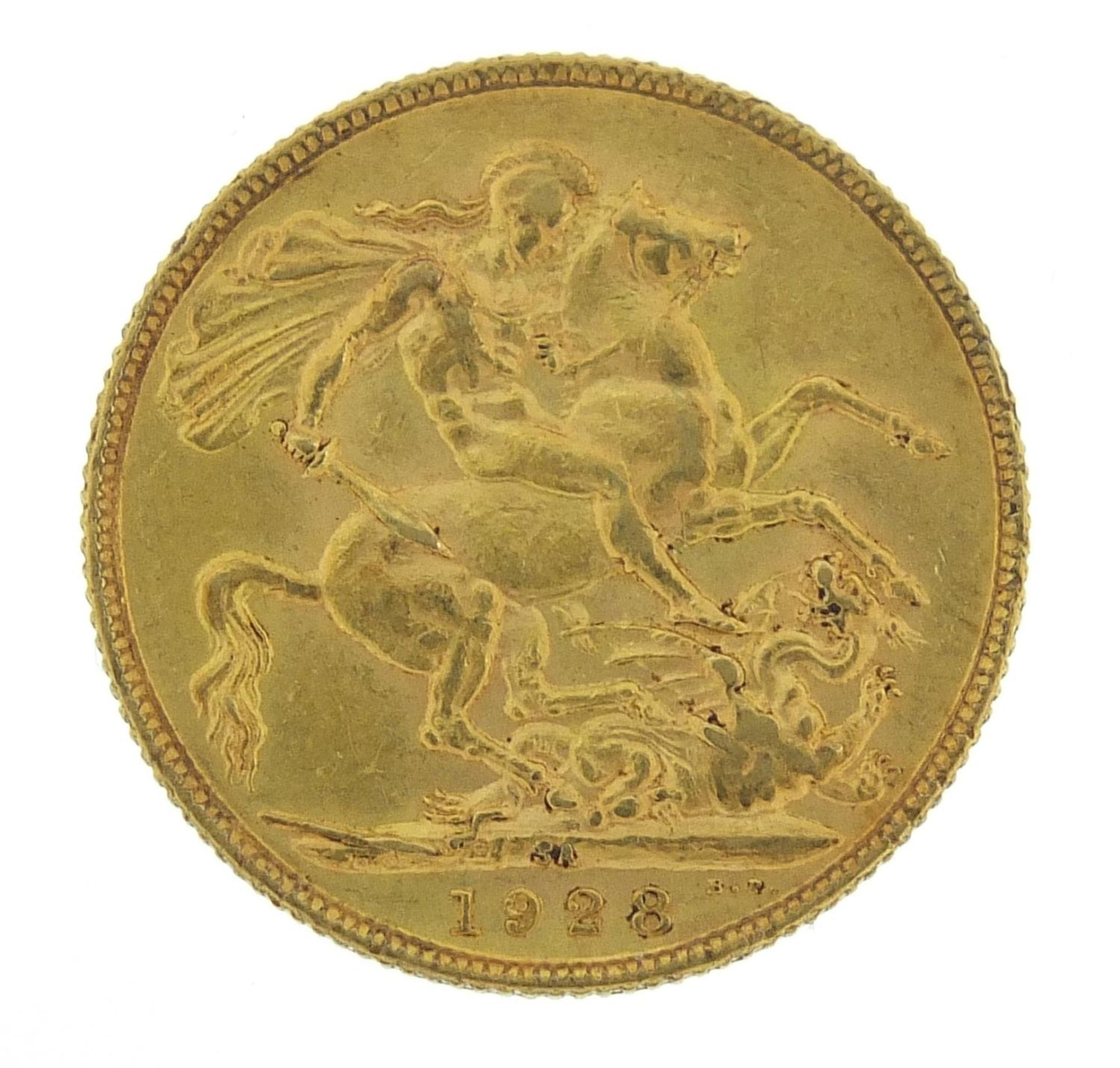 George V 1928 gold sovereign, South African mint - this lot is sold without buyer's premium