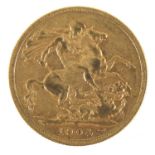 Edward VII 1904 gold sovereign, Sydney mint - this lot is sold without buyer's premium