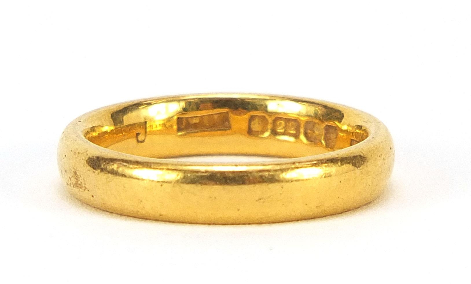 George V 22ct gold wedding band, Birmingham 1923, size J/K, 6.5g - this lot is sold without buyer'