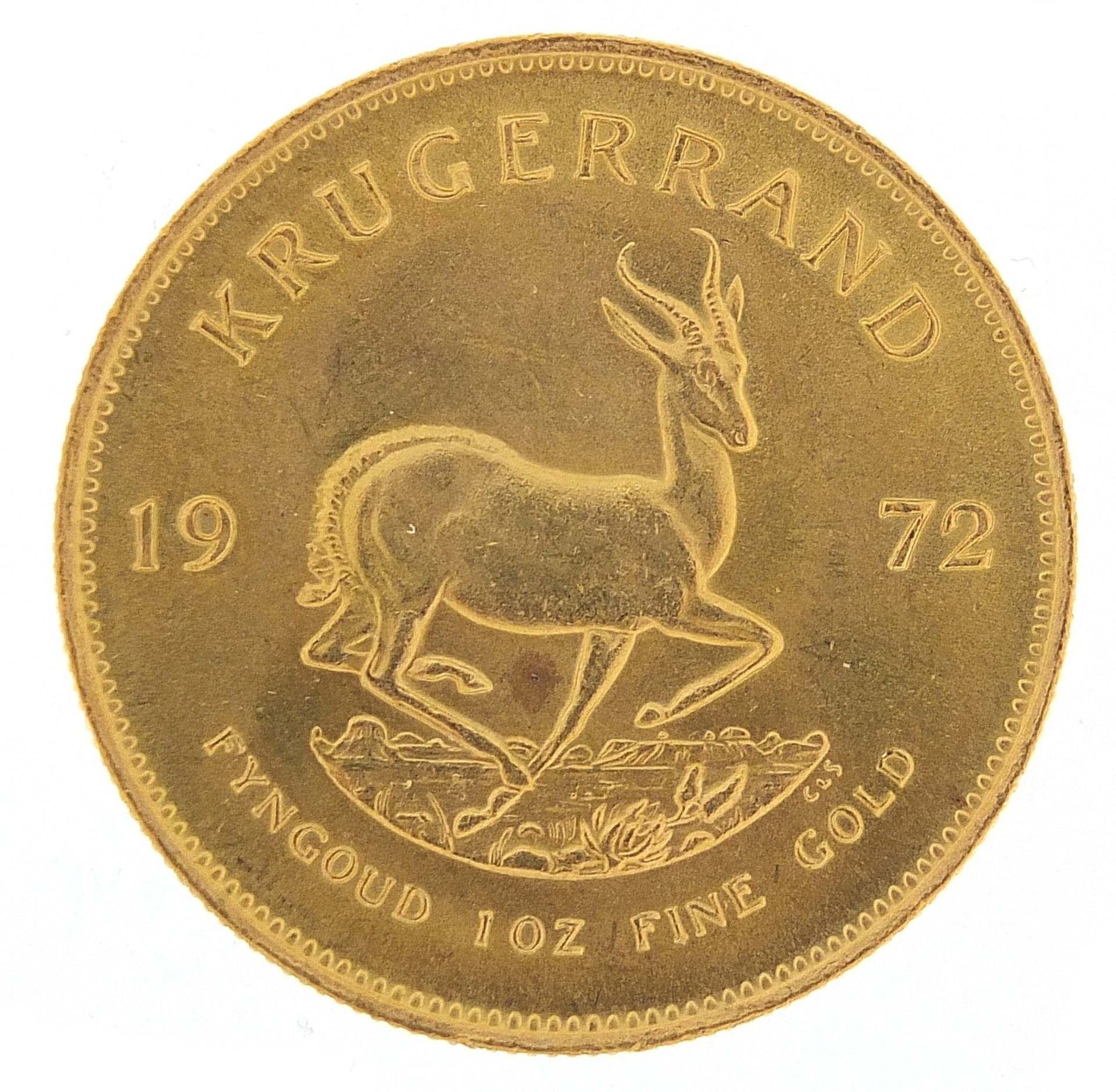 South African 1972 gold krugerrand - this lot is sold without buyer's premium