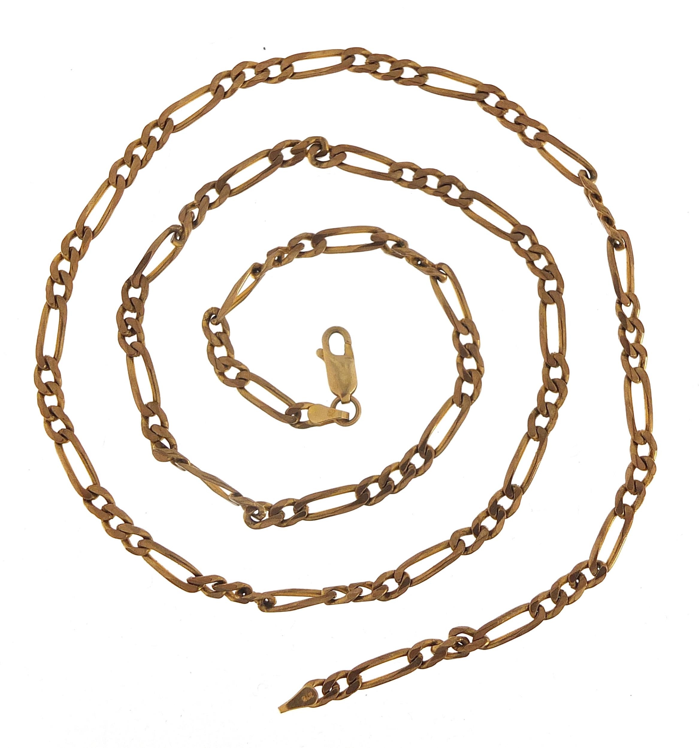 9ct gold Figaro link necklace, 60cm in length, 18.4g - this lot is sold without buyer's premium - Image 2 of 3