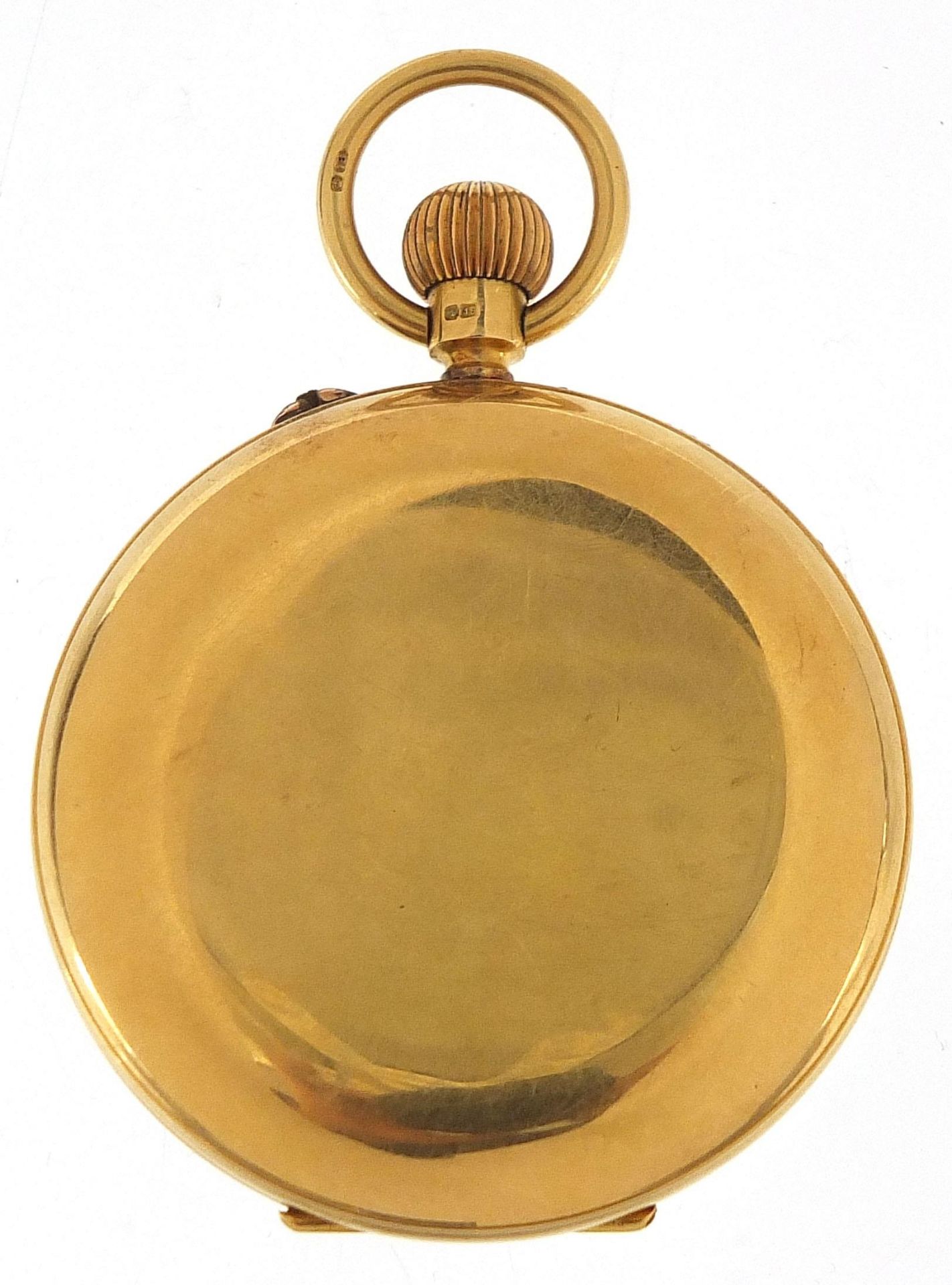 18ct gold gentlemen's half hunter pocket watch the movement numbered 99120, the case hallmarked - Image 5 of 6