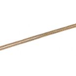 18ct gold herringbone link necklace, 40cm in length, 6.0g - this lot is sold without buyer's