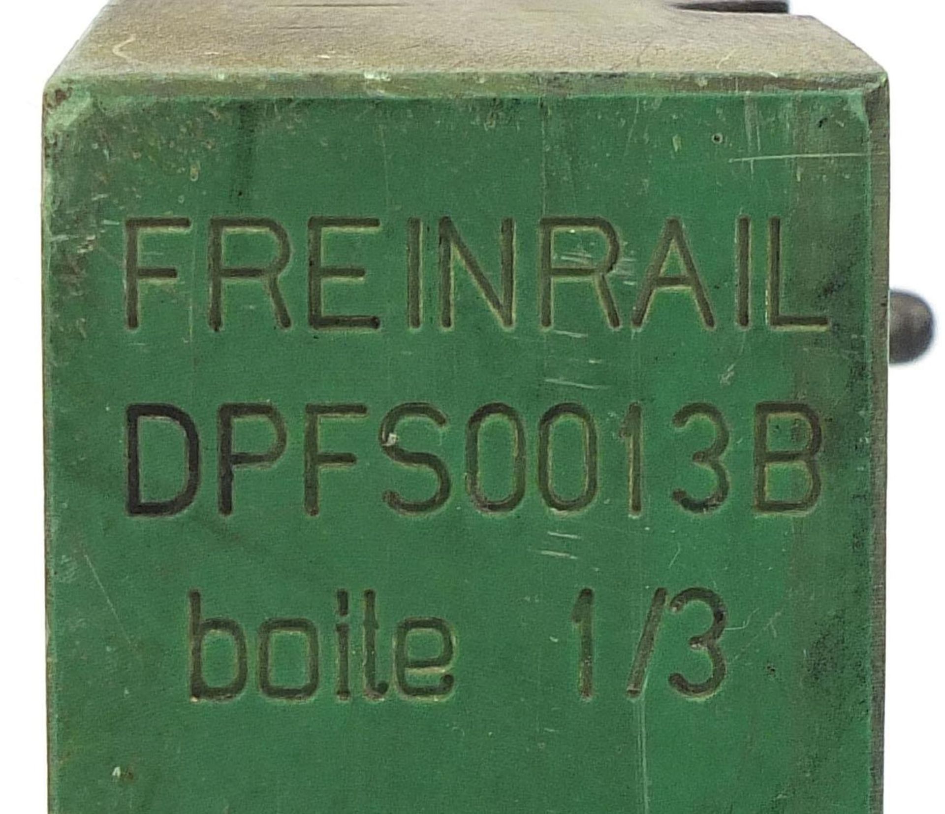 Industrial painted wood two piece foundry mould impressed Freinrail boite, 29cm high - Image 3 of 3