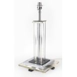Art Deco design Perspex and chrome table lamp, 46.5cm high