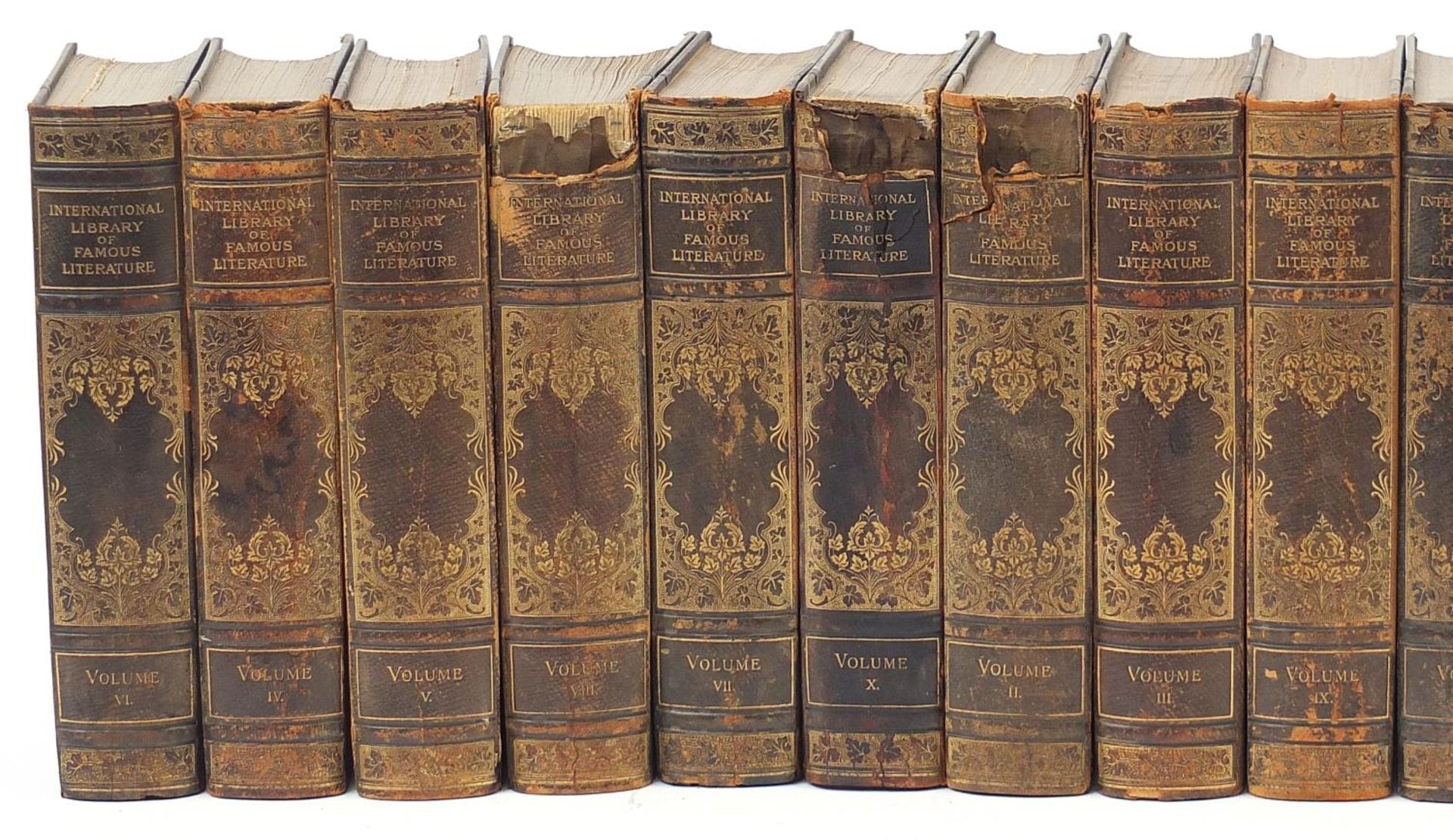 International Library of Famous Literature, twenty 19th century leather bound hardback books - Image 2 of 5