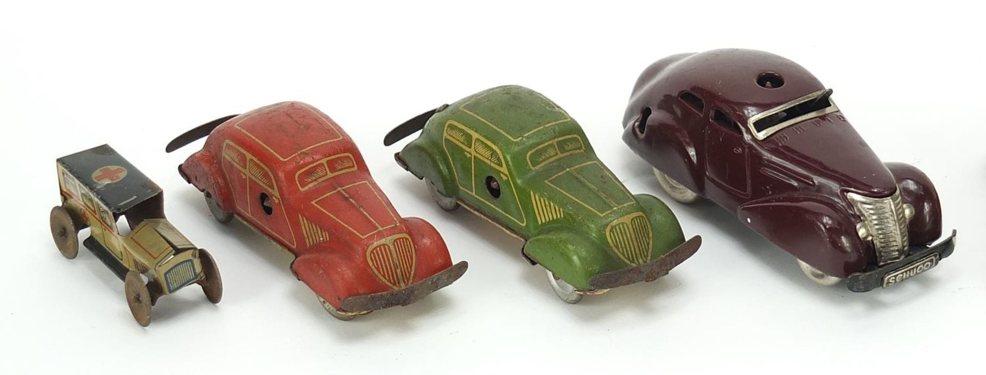 Antique and later tinplate vehicles, some clockwork including Schuco 3000 and Dinky, the largest - Bild 2 aus 5