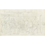 Our Olympic Games, Parliamentary Athletes at Westminster, 19th century satirical pencil drawing,