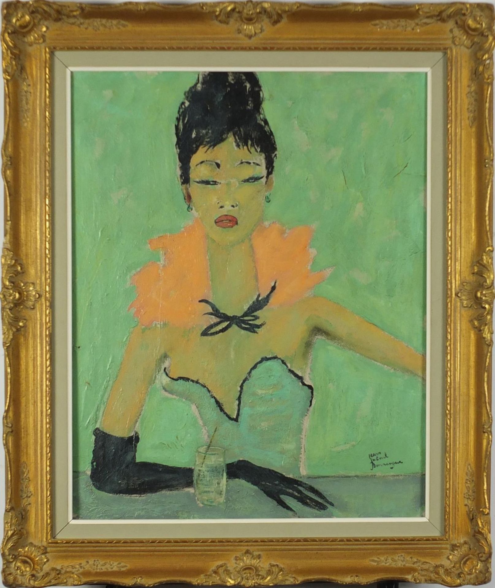 After Kees van Dongen - Female in a party dress, oil on canvas, framed, 48.5cm x 38.5cm - Image 2 of 4