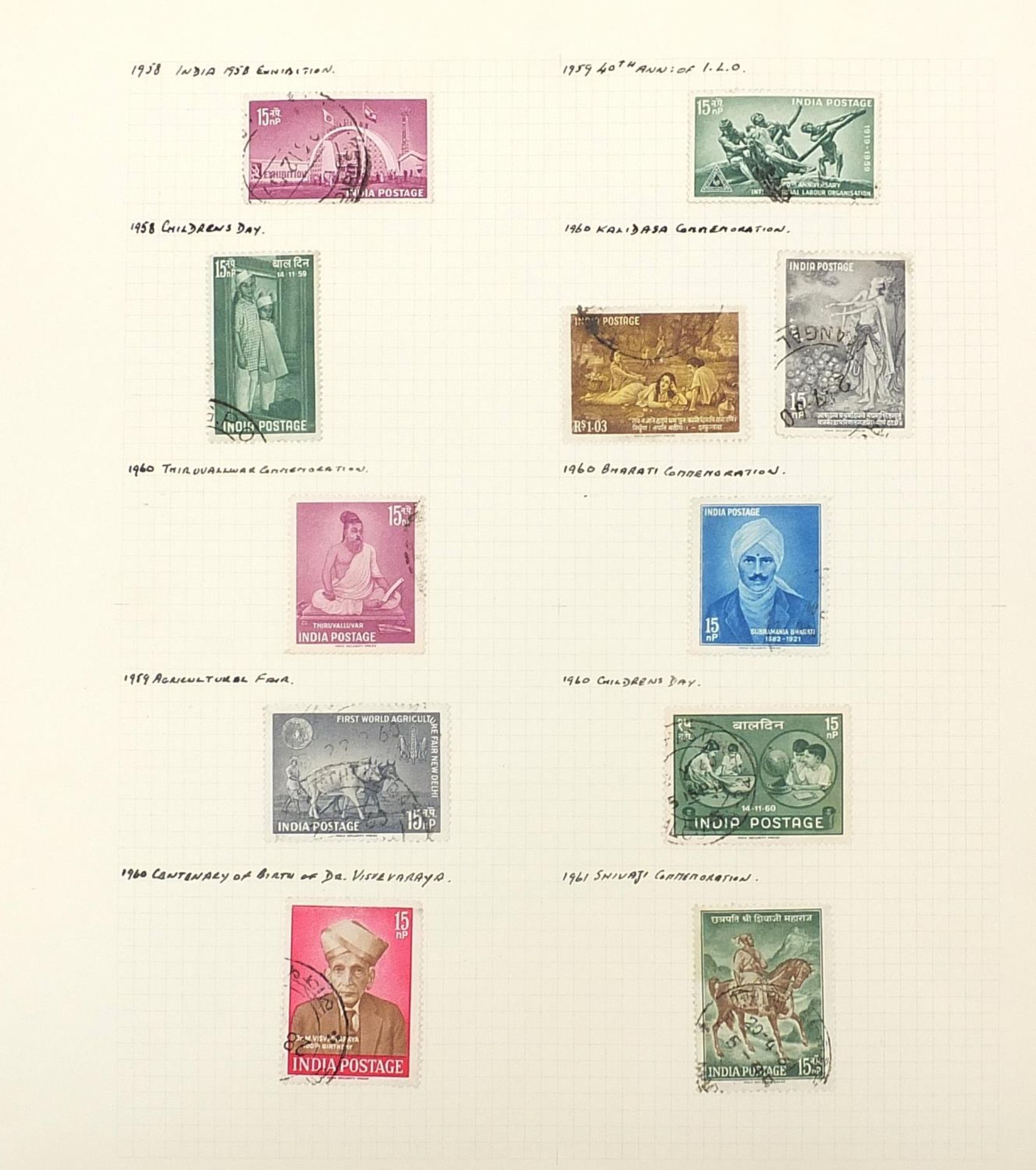 India collection of early stamps arranged in albums and on sheets - Image 6 of 7