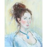 Glenys Ambrus - Portrait of a female, signed pastel, mounted, framed and glazed, 28cm x 23cm