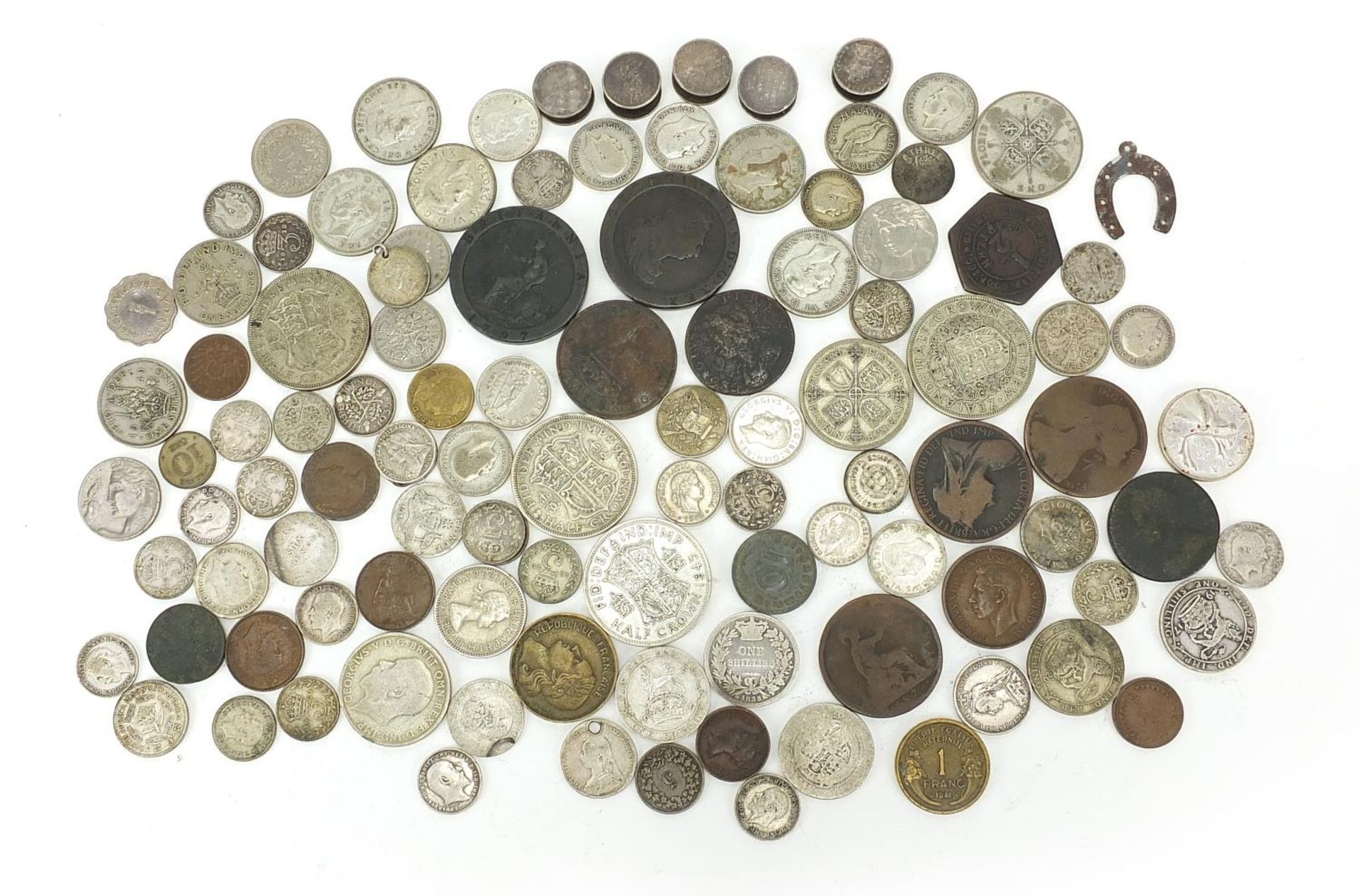18th century and later British and world coinage, some silver including shillings and tokens