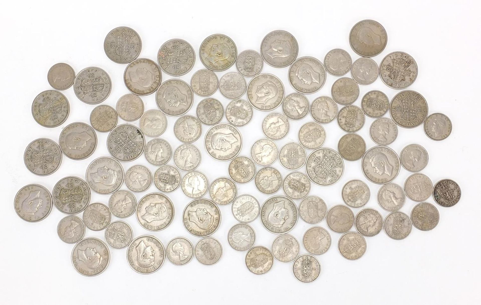Collection of British pre decimal shillings and half crowns