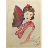 Two early 20th century autograph albums with watercolours, drawings and annotations including boats,