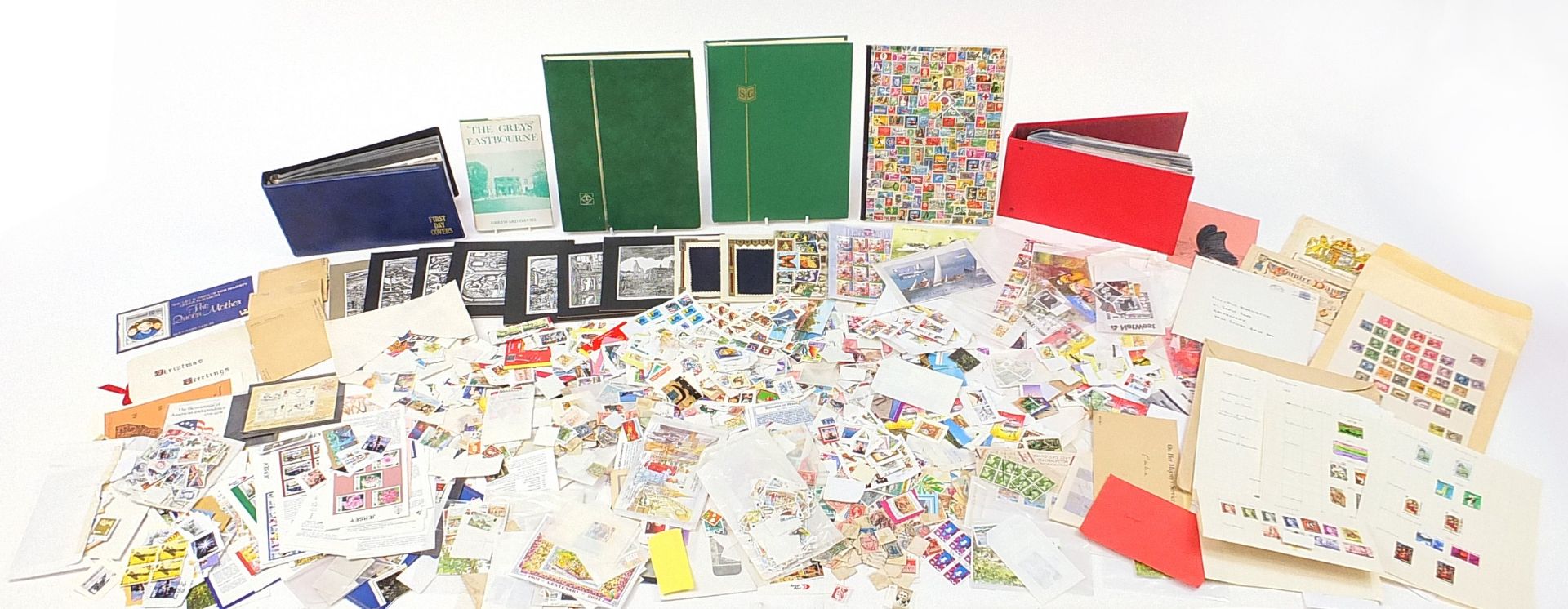 Collection of antique and later world stamps, including some loose and some arranged in albums