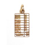 9ct gold abacus charm, 1.5cm high, 1.0g