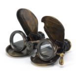 Pair of Landing of Columbus design binoculars, 13cm wide