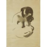 Mother feeding child, early 20th century print, framed and glazed, 59.5cm x 43cm excluding the frame